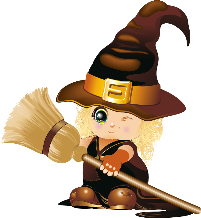‿✿⁀halloween‿✿⁀ - Baby Witch Clipart (740x740), Png Download
