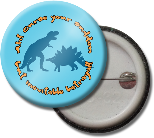 Dinosaurs Button Pin - Circle Clipart (600x600), Png Download