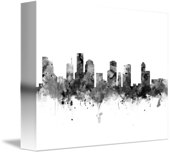 Houston Vector Skyline - Houston City Drawing Clipart (650x585), Png Download