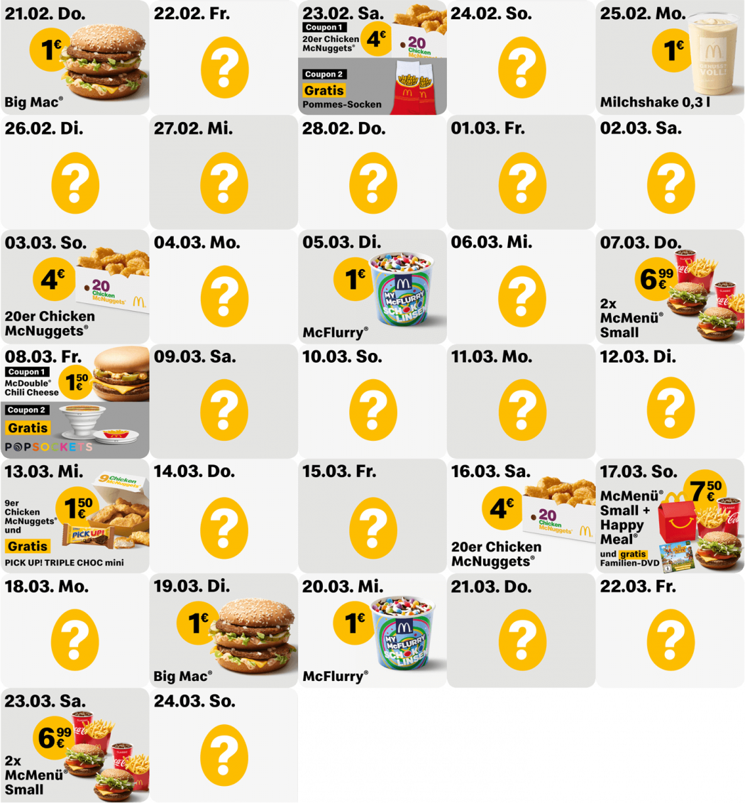 Mc Donalds Oster Kalender Clipart (1050x1131), Png Download