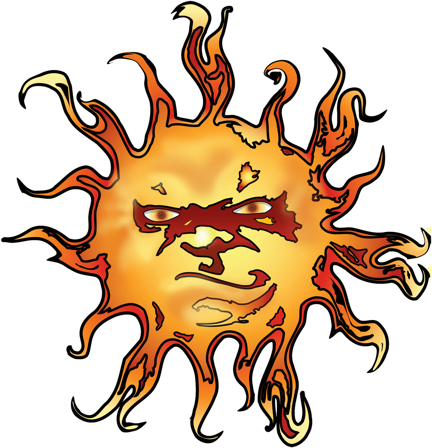 Hot And Humid Png - Hot Sun Clipart (1541x1600), Png Download
