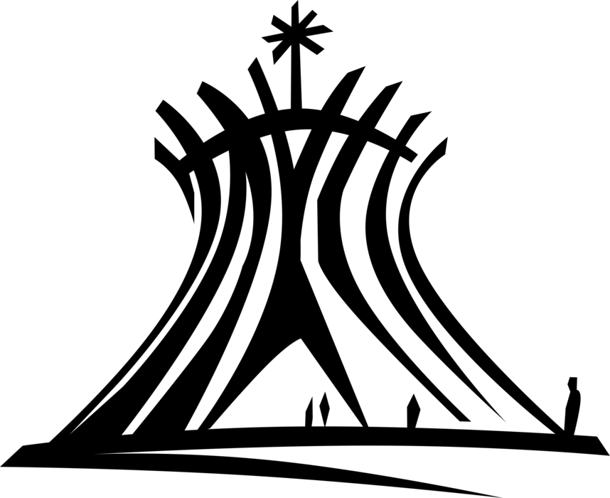 Brazil Vector Brasilia - Catedral De Brasilia Png Clipart (858x700), Png Download