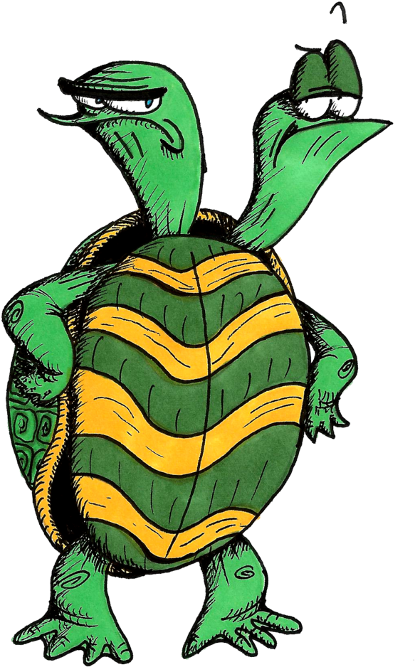 Collection Of Two Turtles High Quality - Two Headed Animals Drawing Clipart (738x1082), Png Download