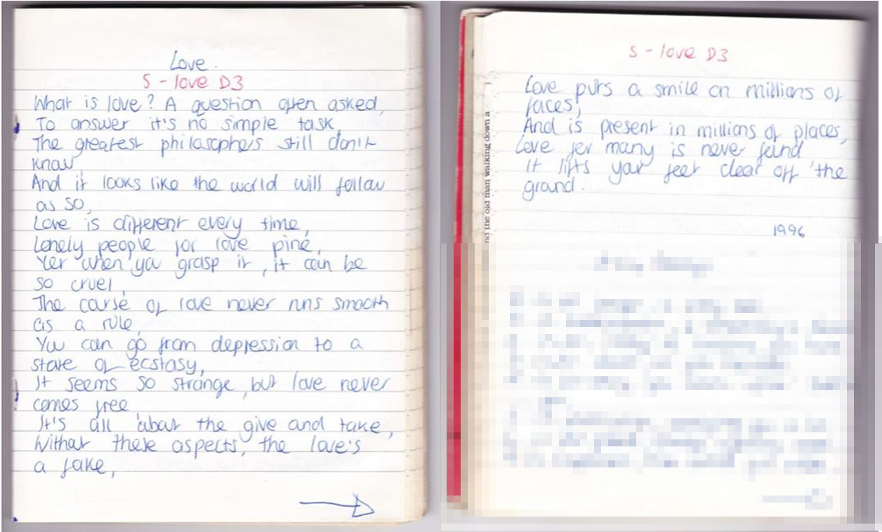 Scanned Love Poem - Handwriting Clipart (1600x800), Png Download