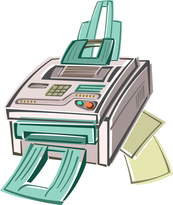 Vector Illustration Of Fax Facsimile Telephonic Transmission - Machine Clipart (592x700), Png Download