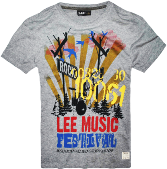 ~lee Music Graphic Printed Mel Grey Tshirt - Active Shirt Clipart (600x600), Png Download