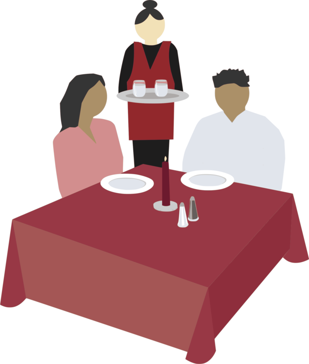 Download Restaurant Table Computer Icons Dining Room - Cartoon Restaurant Server Png Clipart (638x750), Png Download