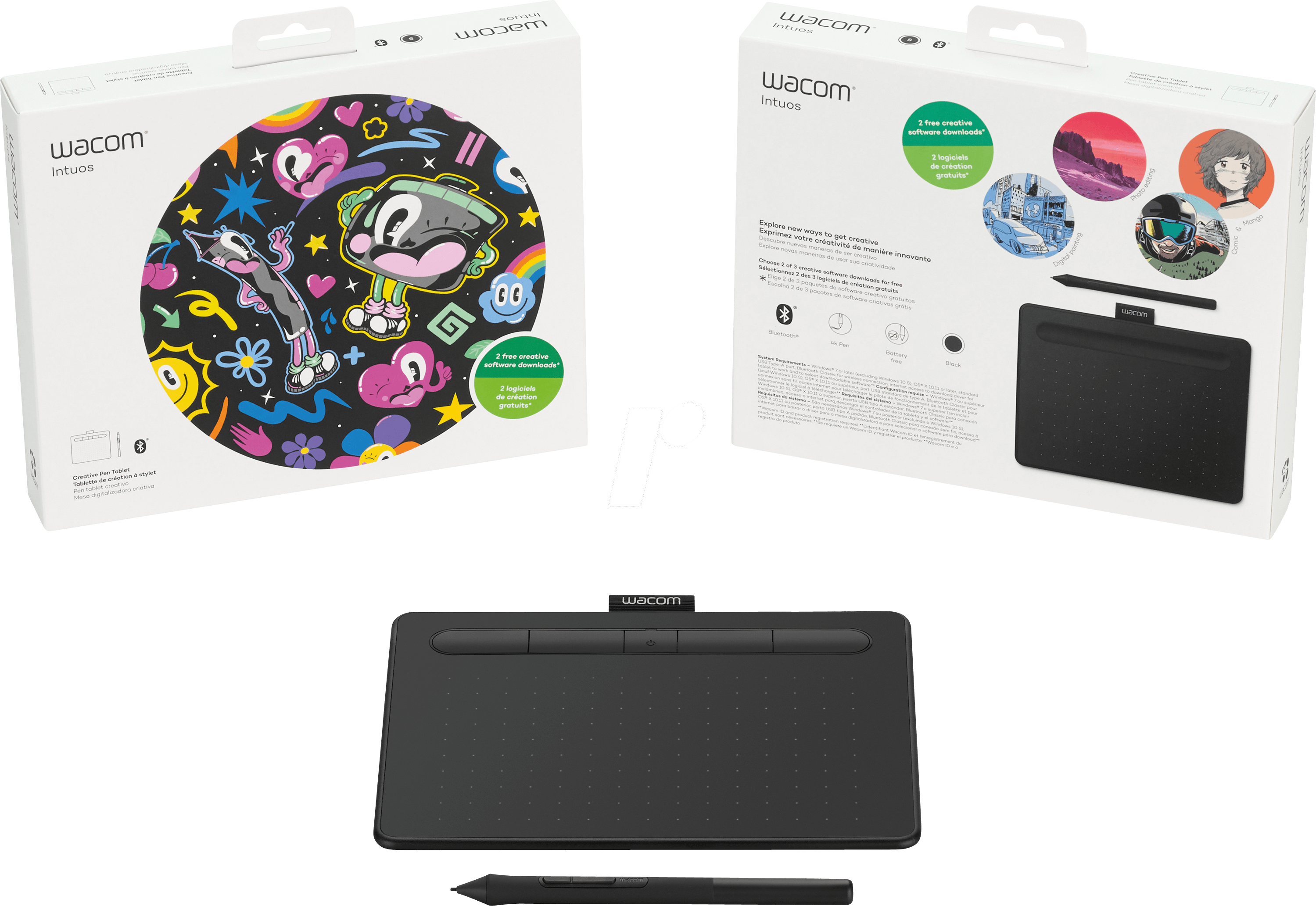 Pen Tablet, Intuos S Bluetooth Wacom Ctl 4100wlk N - Wacom Intuos Ctl 4100 Clipart (2999x2066), Png Download