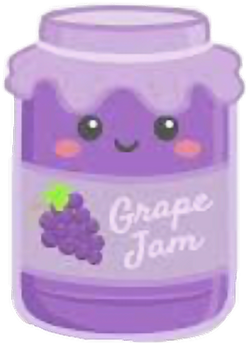 #cute #grape #jelly #jar #freetoedit - Jelly Jar With Face Clipart (492x678), Png Download