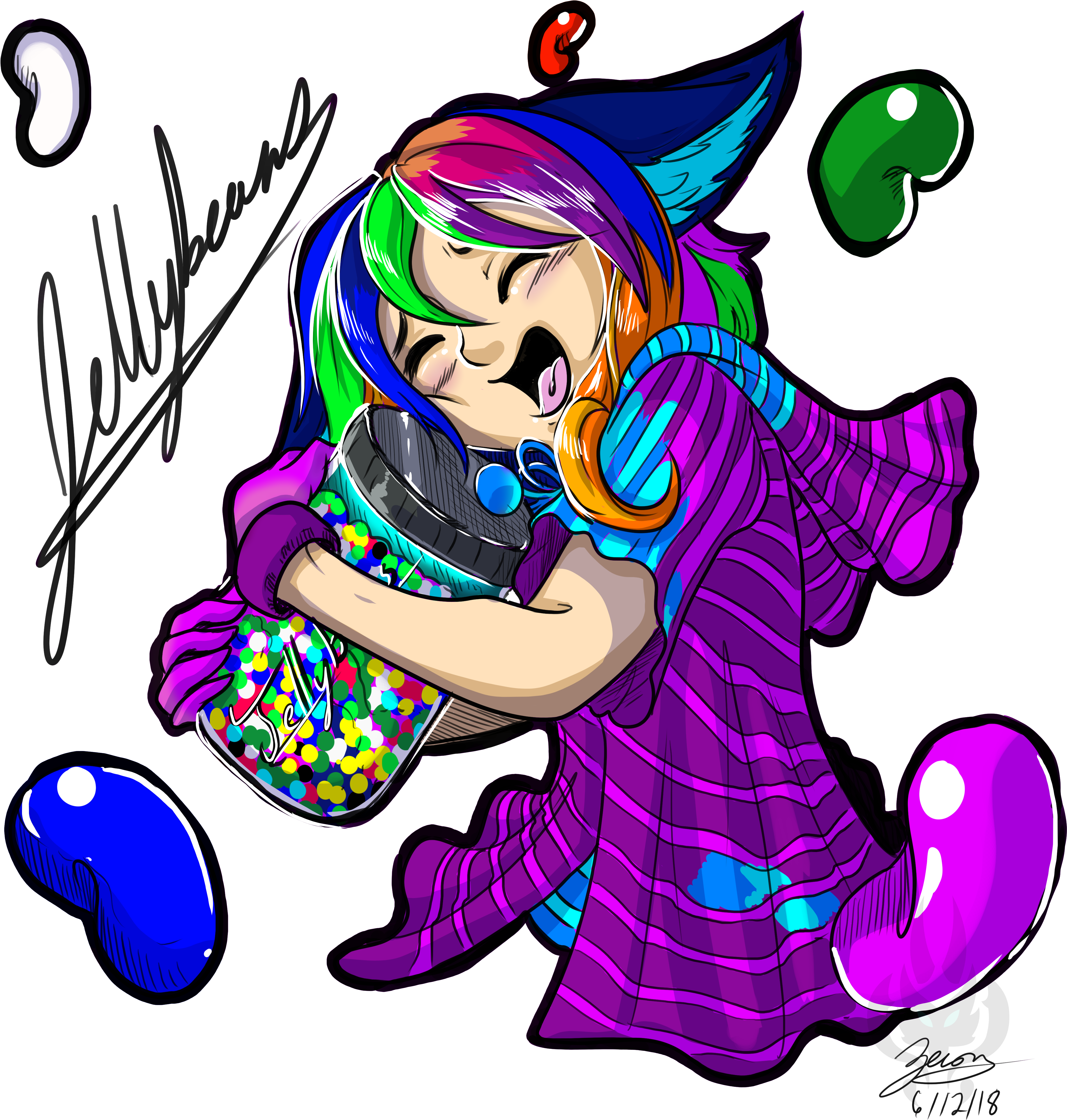 Jellybeans And Her Jellybean Jar - Illustration Clipart (4500x4500), Png Download