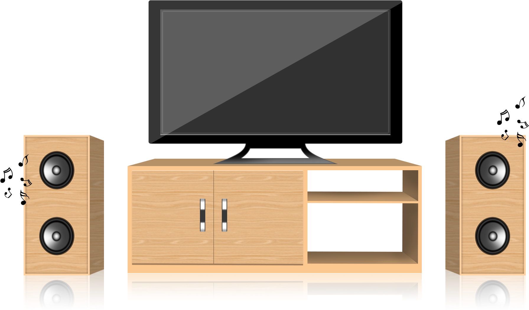 Household Goods Tv Speakers Table Png And Psd - Png ลำโพง Tv Clipart (2000x2000), Png Download