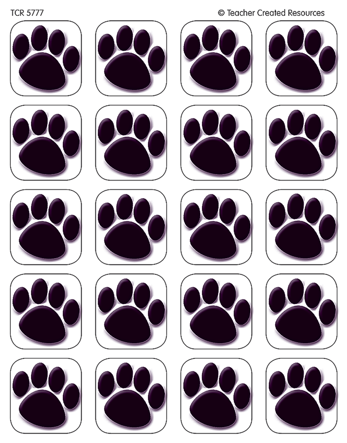Tcr 5777 Black Paw Print Stickers - Blue Paw Prints Clipart (900x900), Png Download