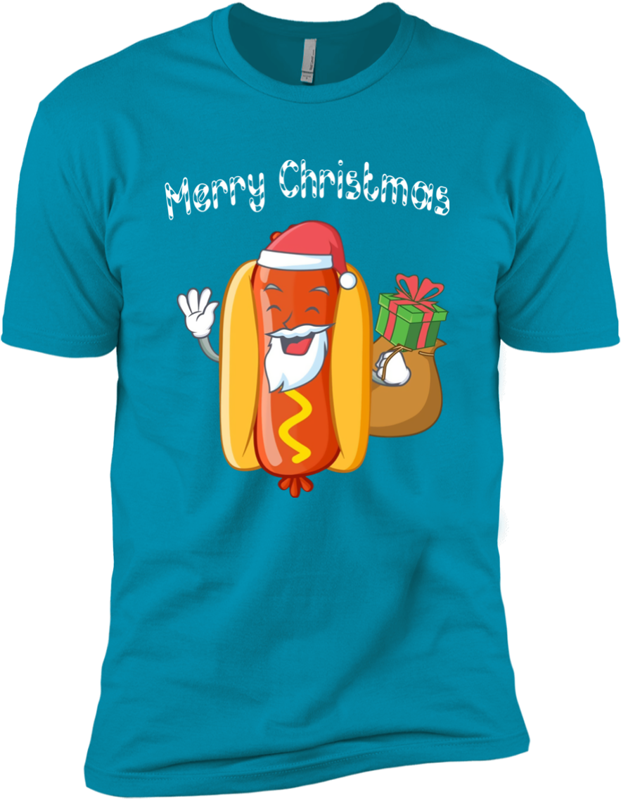 Merry Christmas Hot Dog Santa Ugly Sweater Funny Xmas - T-shirt Clipart (1155x1155), Png Download