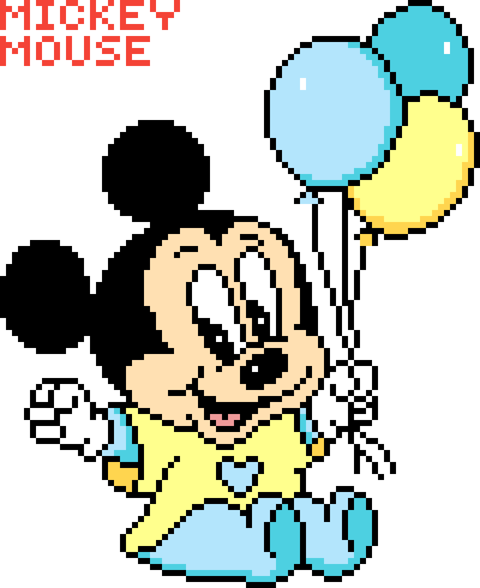 Mickey Mouse Pixel Art - Punto Croce Jole Minnie Clipart (960x1176), Png Download