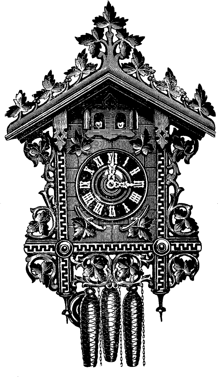 Digital Cuckoo Clock Downloads - Cuckoo Clock Clipart (864x1493), Png Download