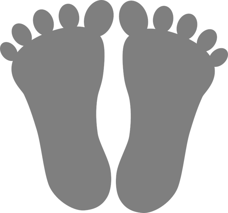 Feet Toes Footmarks Outline Human Barefoot - Brown Footprint Clipart - Png Download (769x720), Png Download