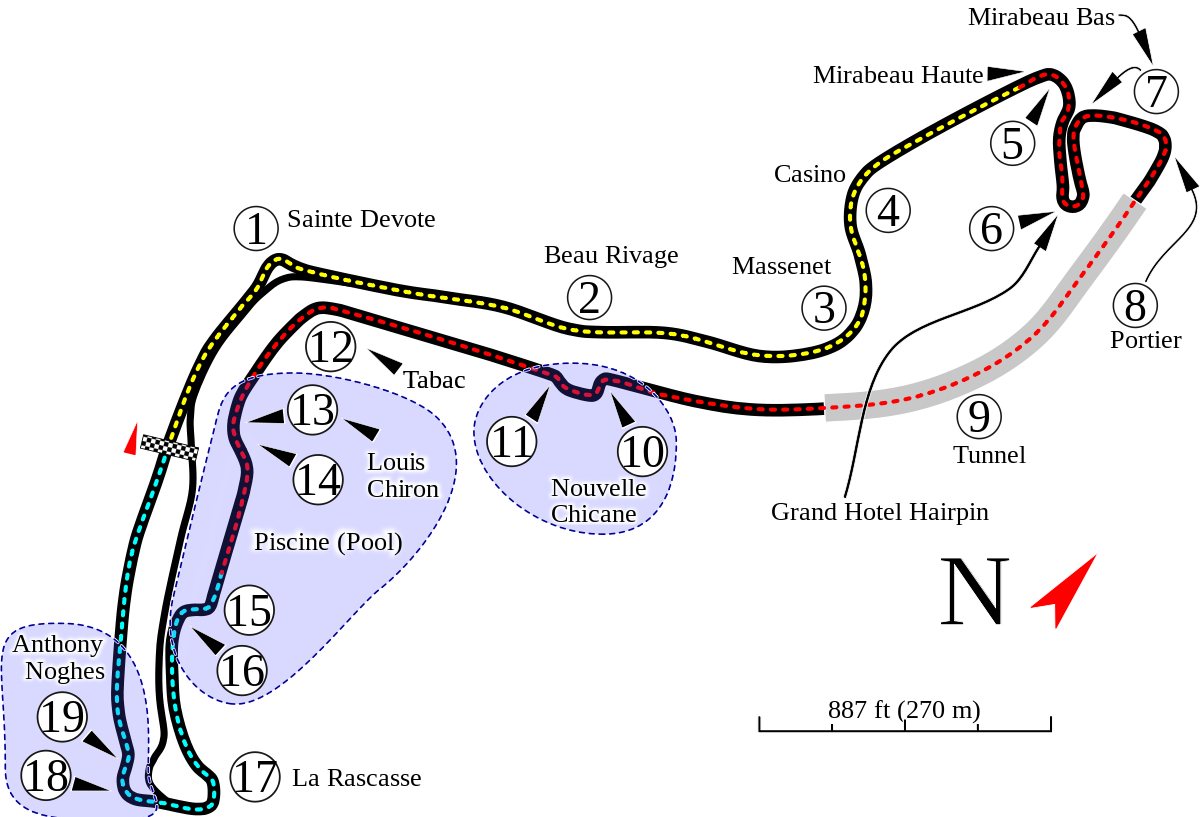 Monaco Grand Prix Circuit Clipart (1200x817), Png Download