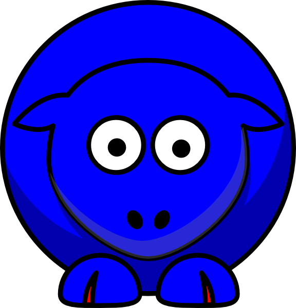 Sheep Looking Straight Blue With Red Toes Svg Clip - Bucharest National University Of Arts - Png Download (576x600), Png Download