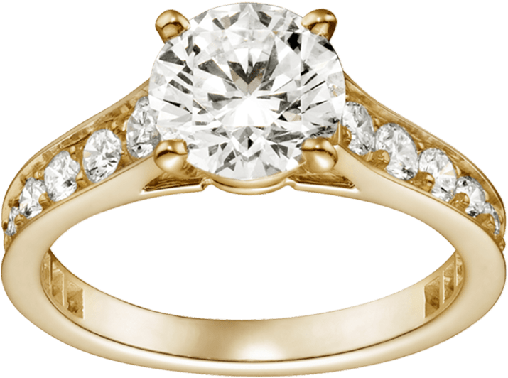 Gold Engagement Ring Ideas For Women - Single Diamond Ring Gold Clipart (1080x1080), Png Download