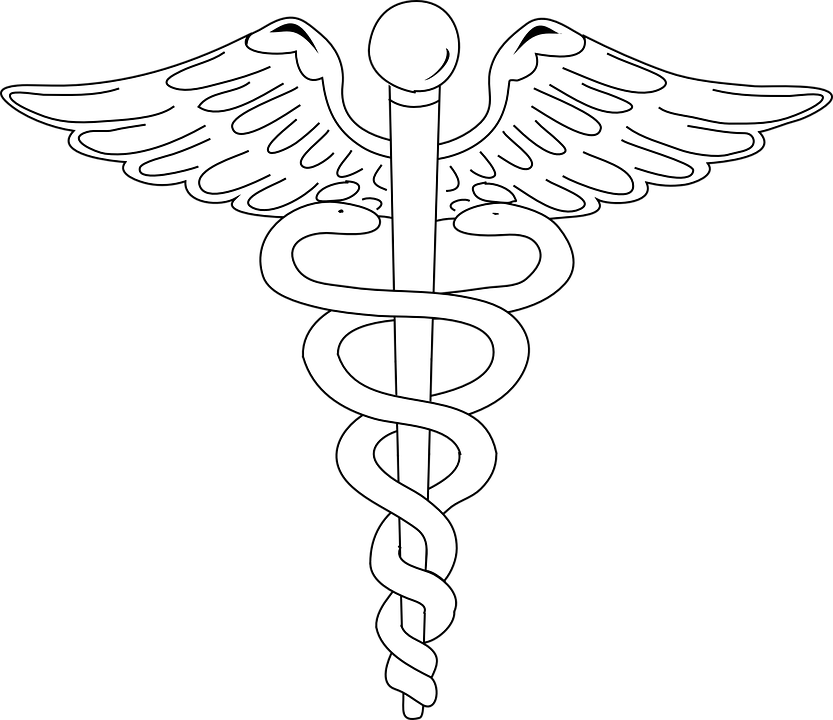 Medicine Logo Snakes Sign Symbol Design Health - Nurse Symbol Black Background Clipart (833x720), Png Download
