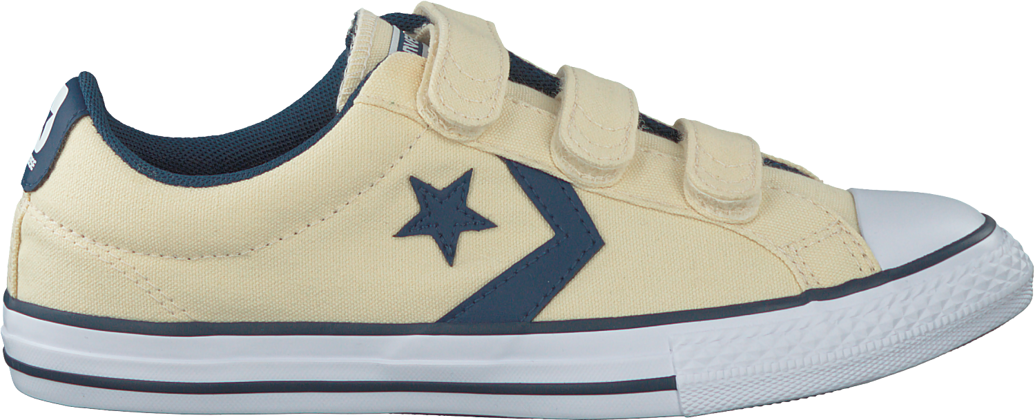 Boys White Converse Sneakers Star Player 3v Ox Kids - Converse Clipart (1500x624), Png Download