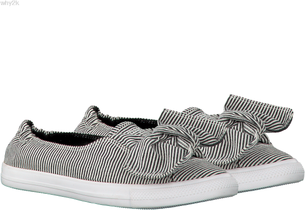 White Converse Ballet Pumps Ctas Knot Slip White/black/wh - Slip-on Shoe Clipart (600x600), Png Download
