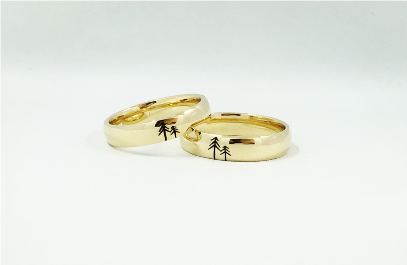 Tree Engraved Wedding Rings Clipart (800x800), Png Download