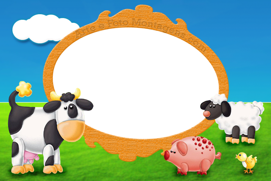Animais-fazenda - Moldura De Fazendinha Png Clipart (898x602), Png Download
