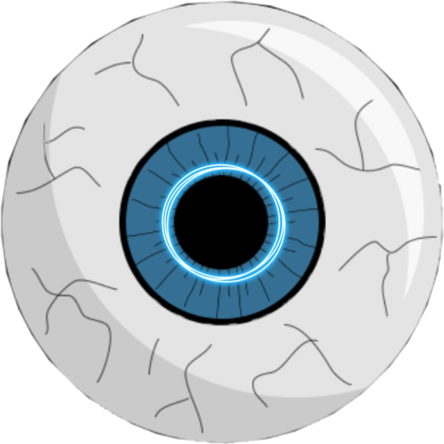#eye #robot #blue #vains #i - Cartoon Eyeball Clipart (640x640), Png Download
