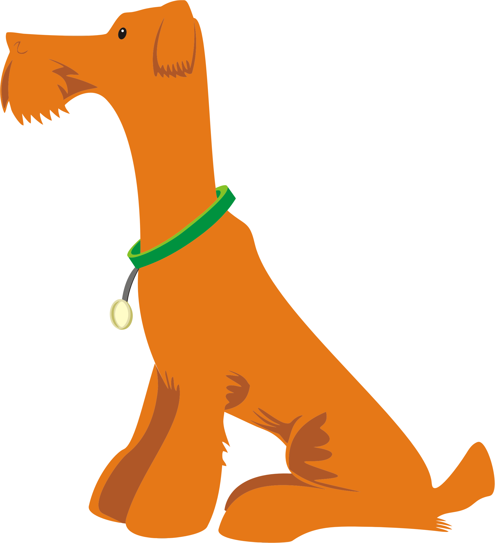 Svg Transparent Orange Big Image Png - Dog Sitting Clipart Png (2015x2210), Png Download