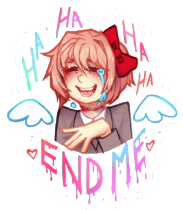 #sticker #sad #depression #endme #sayori #ddlc #freetoedit - Haha End Me Sayori Clipart (1024x1024), Png Download