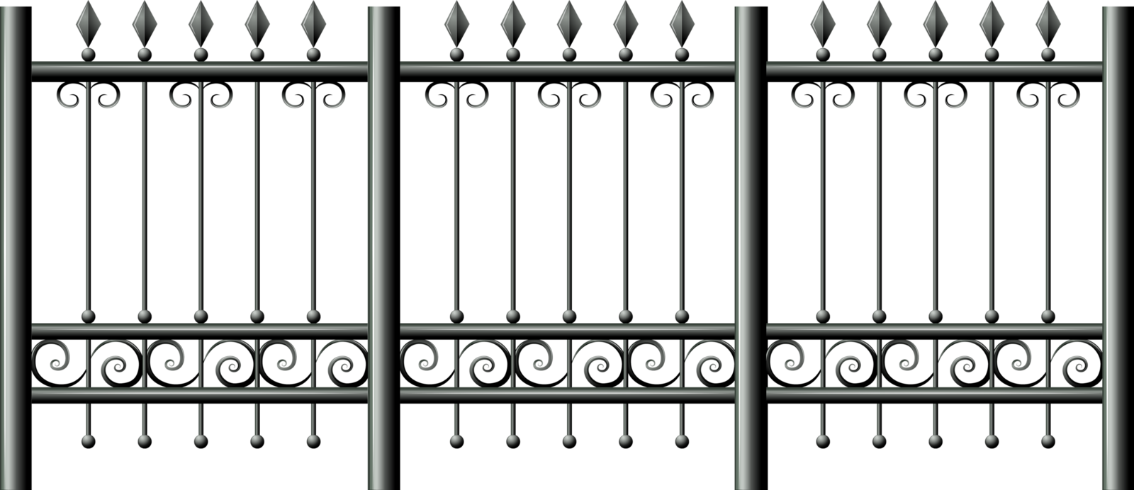 H Clip Fence Panel - Fence Clipart Transparent Background - Png Download (1600x692), Png Download