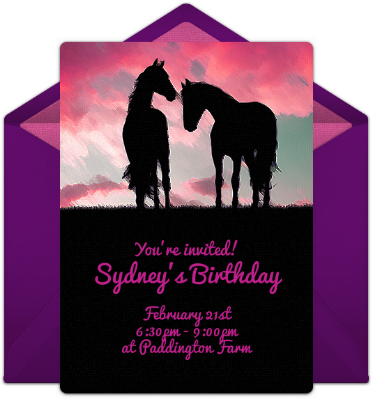Wild Horses Online Invitation - Silhouette Clipart (650x650), Png Download
