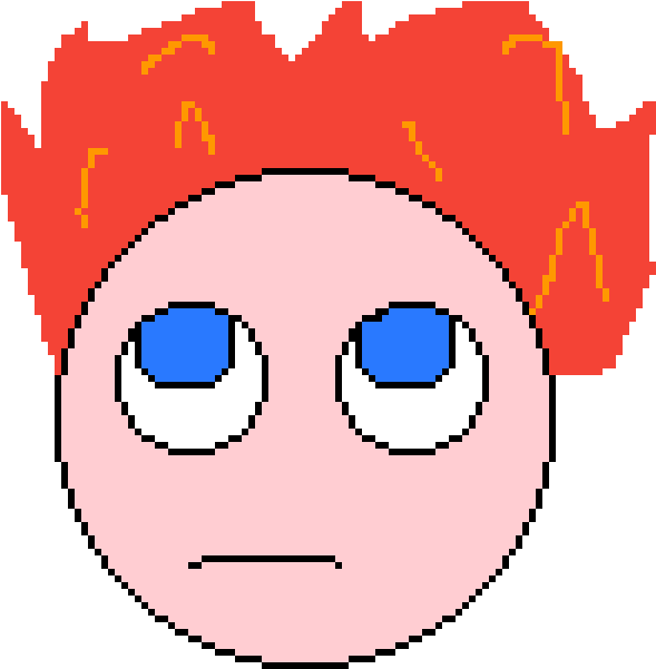 Fire Hair - Pixel Clipart (600x600), Png Download