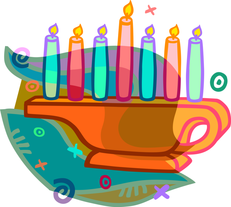 Vector Illustration Of Traditional African Kinara Candle Clipart (781x700), Png Download