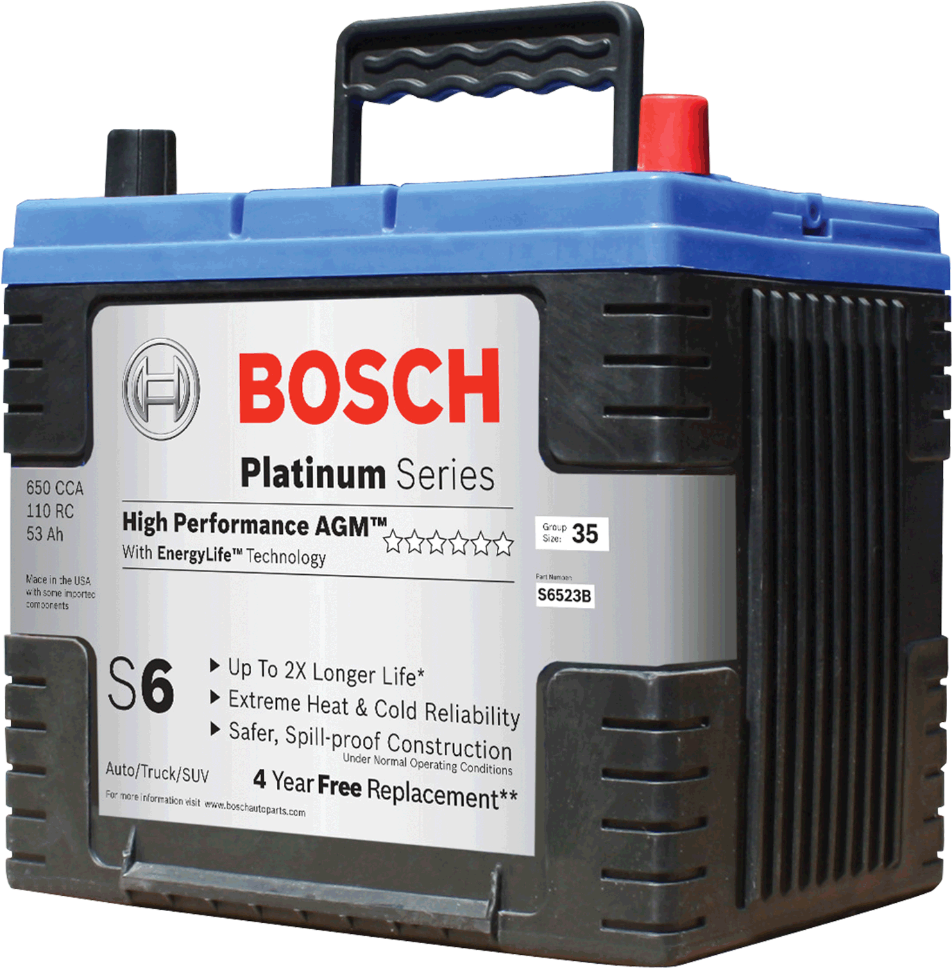 S6 High Performance Agm Battery - Bosch Agm Battery Clipart (1400x1400), Png Download