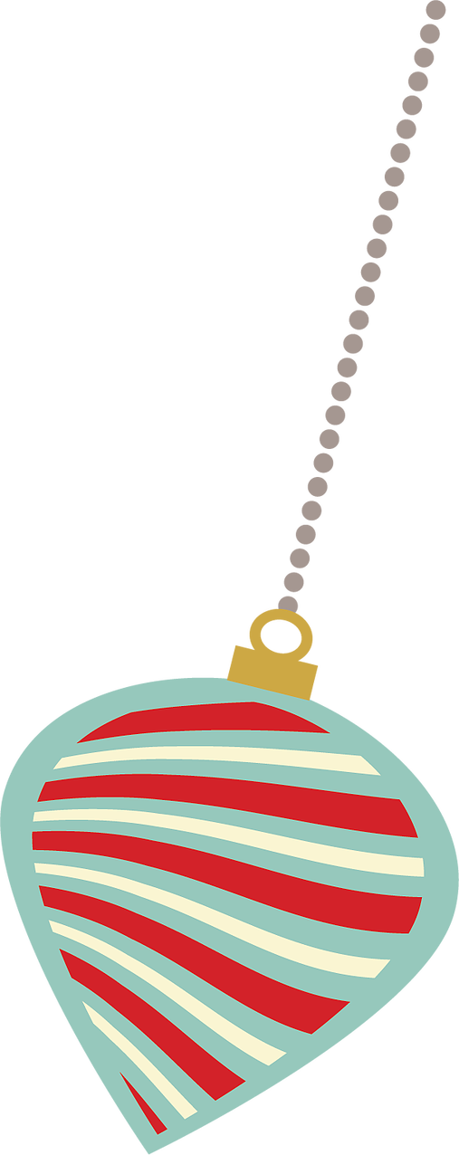 Teal Striped Ornament Clipart (507x1276), Png Download