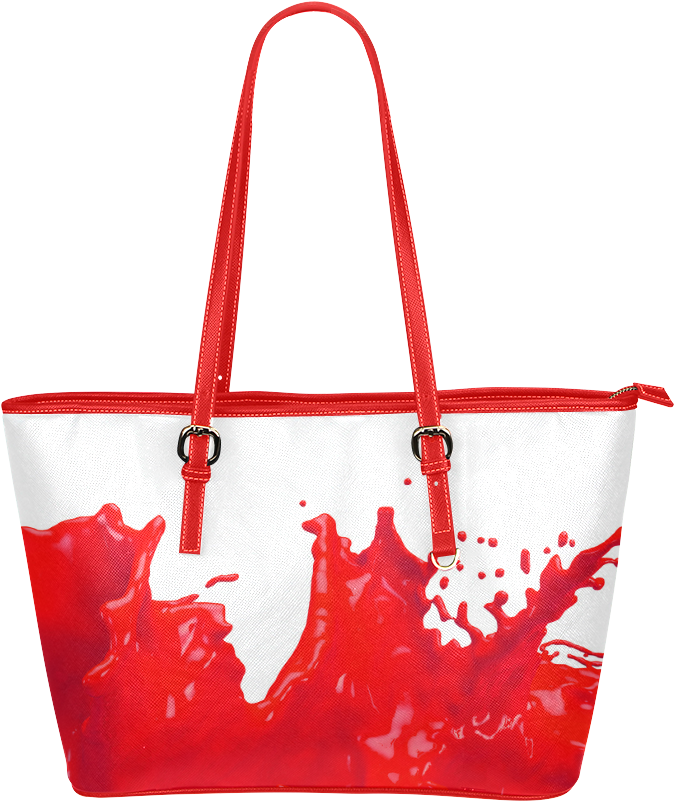 Glossy Red Paint Splash Leather Tote Bag/large - Tote Bag Clipart (1000x1000), Png Download