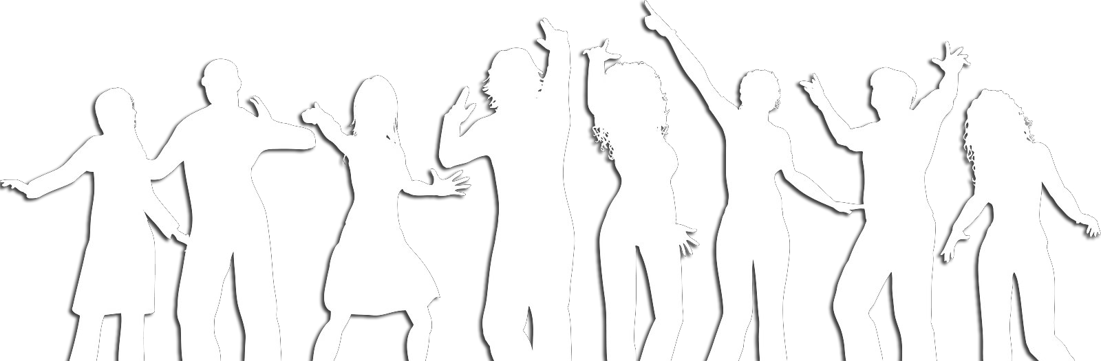 1600 X 525 9 - White Silhouette People Png Clipart (1600x525), Png Download