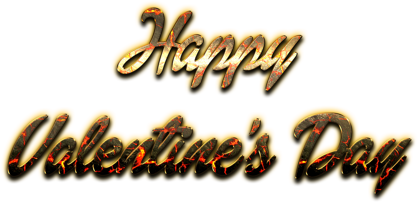 Happy Valentines Day Word Png Pic - Transparent Gold Happy Valentines Day Clipart (1507x738), Png Download