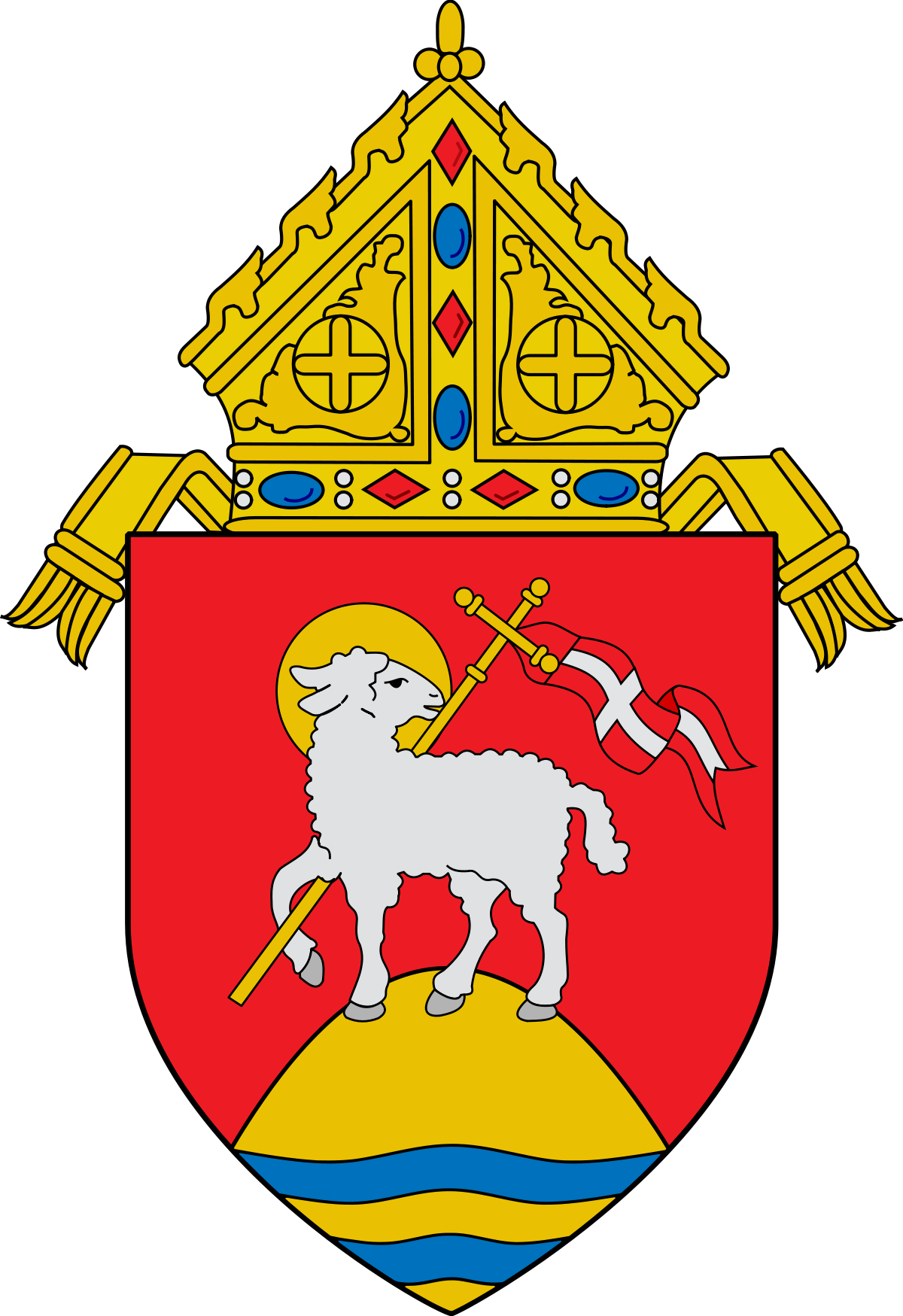 Roman Catholic Archdiocese Of San Juan De Puerto Rico - Archdiocese Of Los Angeles Coat Of Arms Clipart (1200x1749), Png Download