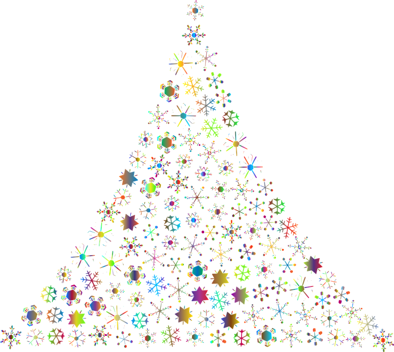 Snowflakes, Abstract, Christmas Tree, Festive, Holidays - Transparent Background Christmas Trees Clip Art - Png Download (806x720), Png Download