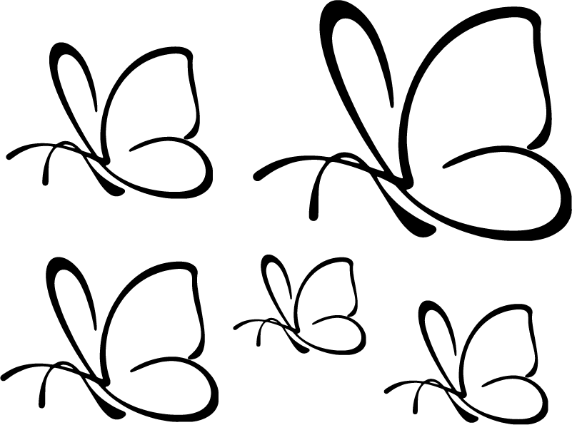 Vinilo Animal Mariposas Simples Clipart (801x596), Png Download