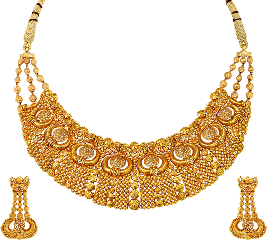 Gold Necklace Tanishq Png Clipart (1090x904), Png Download