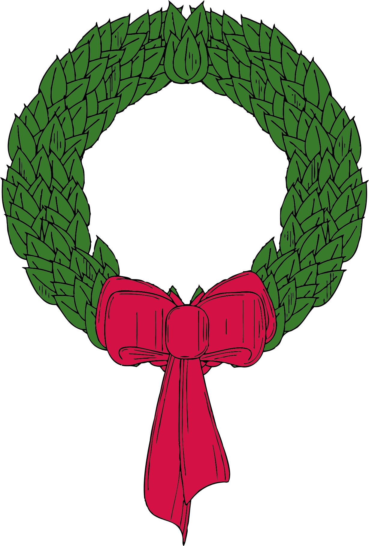 Clipart Christmas Garland - Clip Art Christmas Wreath - Png Download (1229x1819), Png Download