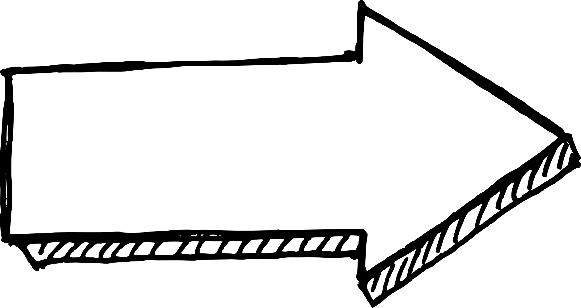 Free Download - Drawn White Arrow Png Clipart (1880x999), Png Download