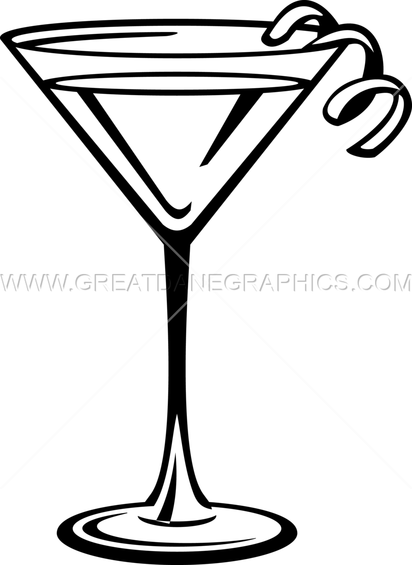Picture Drink Production Ready Artwork For T Shirt - Martini Glass Clipart Black And White - Png Download (825x1130), Png Download
