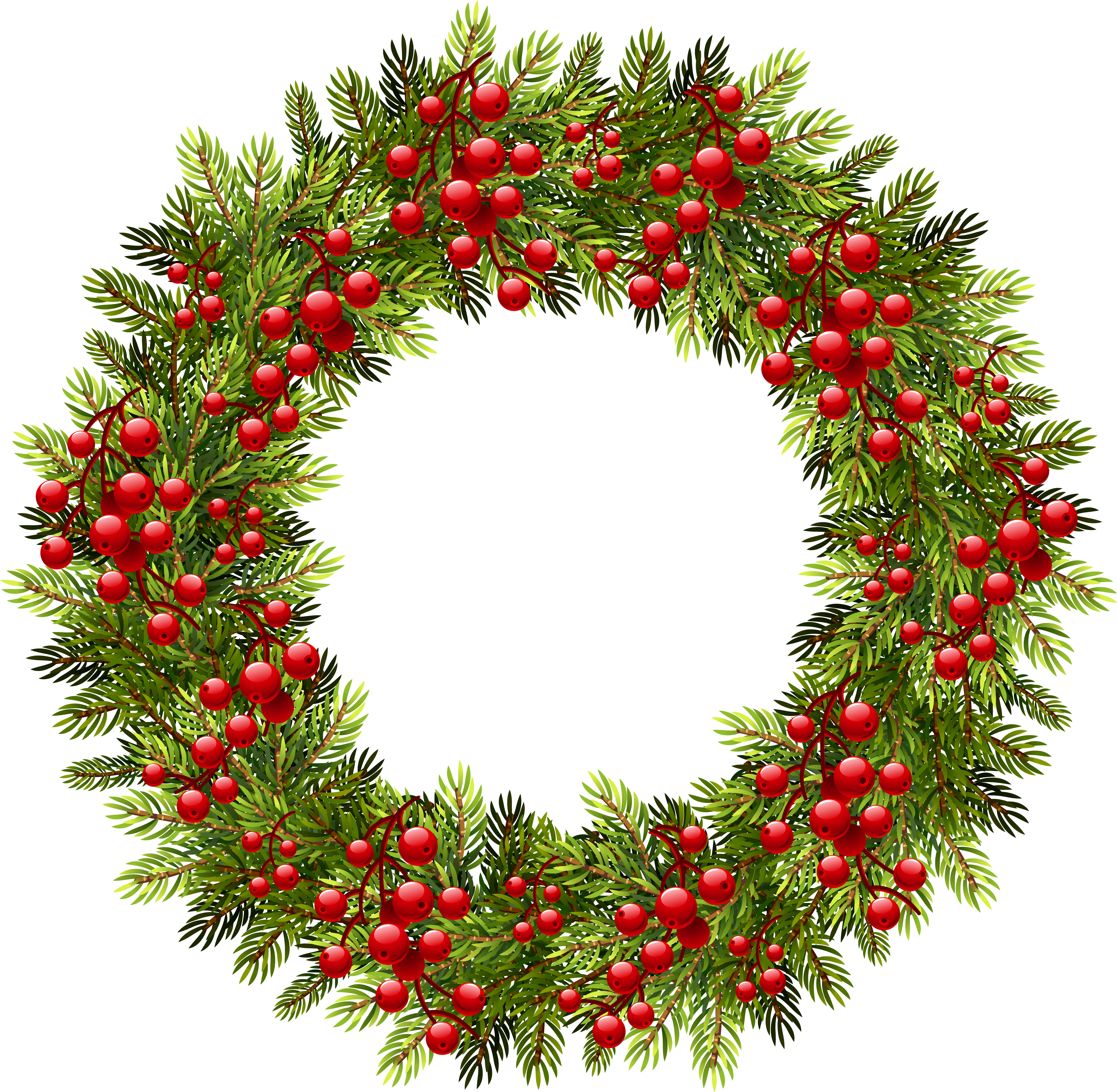 Clip Art Freeuse Stock Green Christmas Png Clipart - Christmas Pine Wreath Png Transparent Png (6262x6121), Png Download