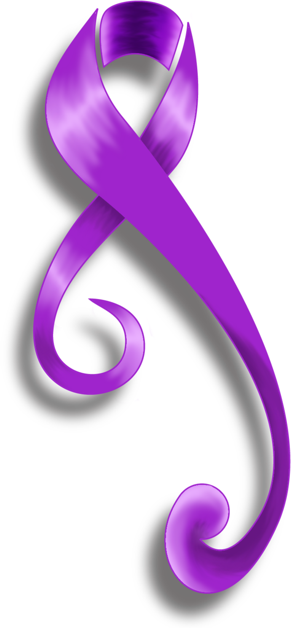 Purple Ribbon Tattoo Designs › Purple Ribbon Tattoo - Purple Awareness Ribbon Png Clipart (626x1274), Png Download