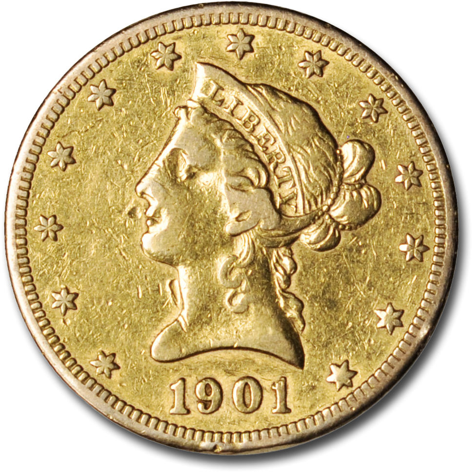 Picture Of $10 Liberty Gold Coins Xf - Coin Clipart (600x600), Png Download